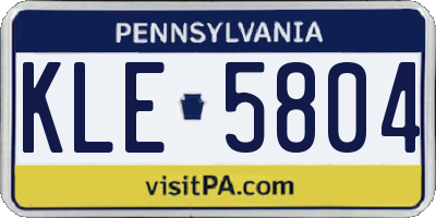 PA license plate KLE5804