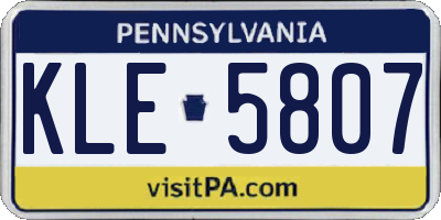 PA license plate KLE5807