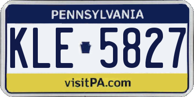 PA license plate KLE5827