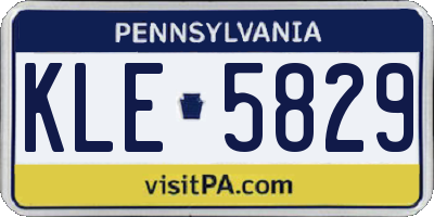 PA license plate KLE5829
