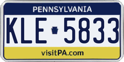 PA license plate KLE5833