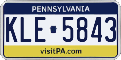 PA license plate KLE5843