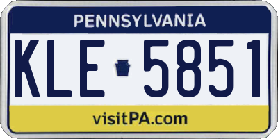 PA license plate KLE5851