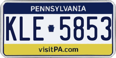 PA license plate KLE5853