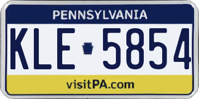 PA license plate KLE5854