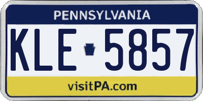 PA license plate KLE5857