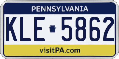 PA license plate KLE5862