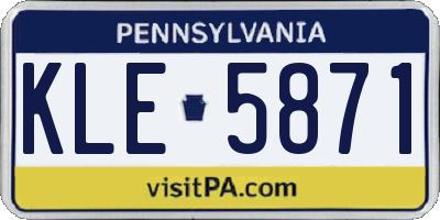 PA license plate KLE5871