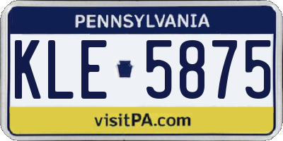 PA license plate KLE5875