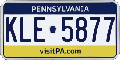 PA license plate KLE5877