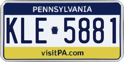 PA license plate KLE5881