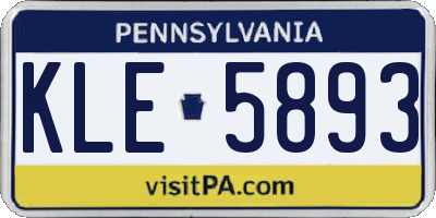 PA license plate KLE5893