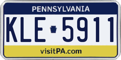 PA license plate KLE5911