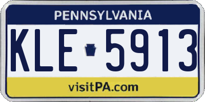 PA license plate KLE5913