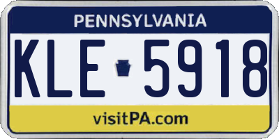 PA license plate KLE5918