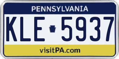 PA license plate KLE5937