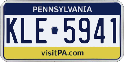 PA license plate KLE5941