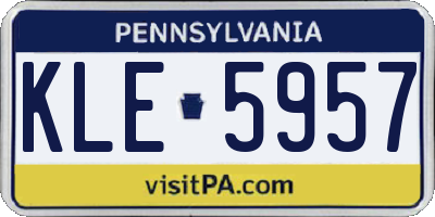 PA license plate KLE5957