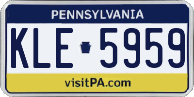 PA license plate KLE5959