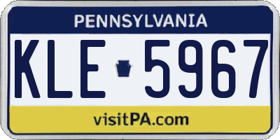 PA license plate KLE5967