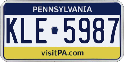 PA license plate KLE5987