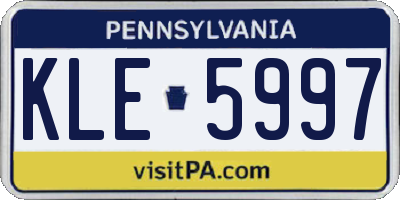 PA license plate KLE5997