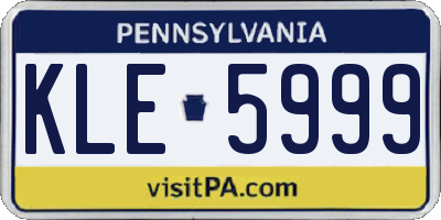 PA license plate KLE5999
