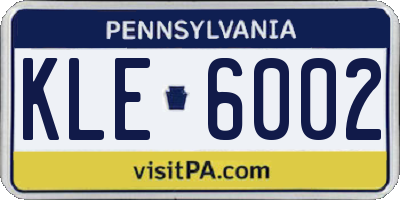 PA license plate KLE6002