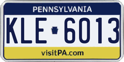 PA license plate KLE6013