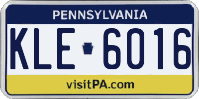 PA license plate KLE6016