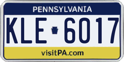 PA license plate KLE6017