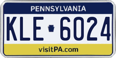 PA license plate KLE6024