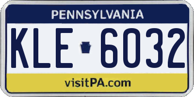PA license plate KLE6032