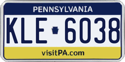 PA license plate KLE6038
