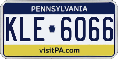 PA license plate KLE6066
