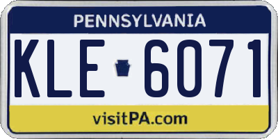 PA license plate KLE6071