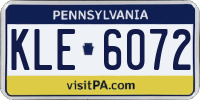PA license plate KLE6072