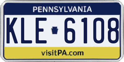 PA license plate KLE6108