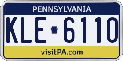 PA license plate KLE6110