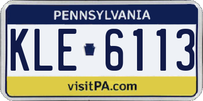 PA license plate KLE6113