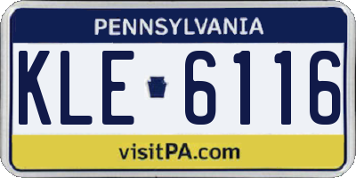 PA license plate KLE6116