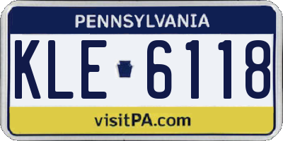 PA license plate KLE6118
