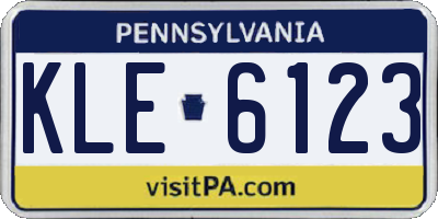 PA license plate KLE6123