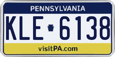 PA license plate KLE6138