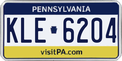 PA license plate KLE6204