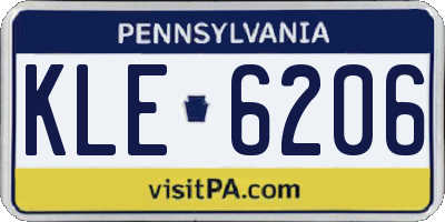 PA license plate KLE6206