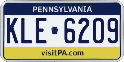 PA license plate KLE6209