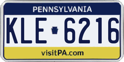 PA license plate KLE6216