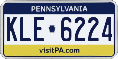 PA license plate KLE6224
