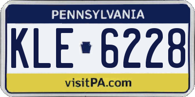 PA license plate KLE6228